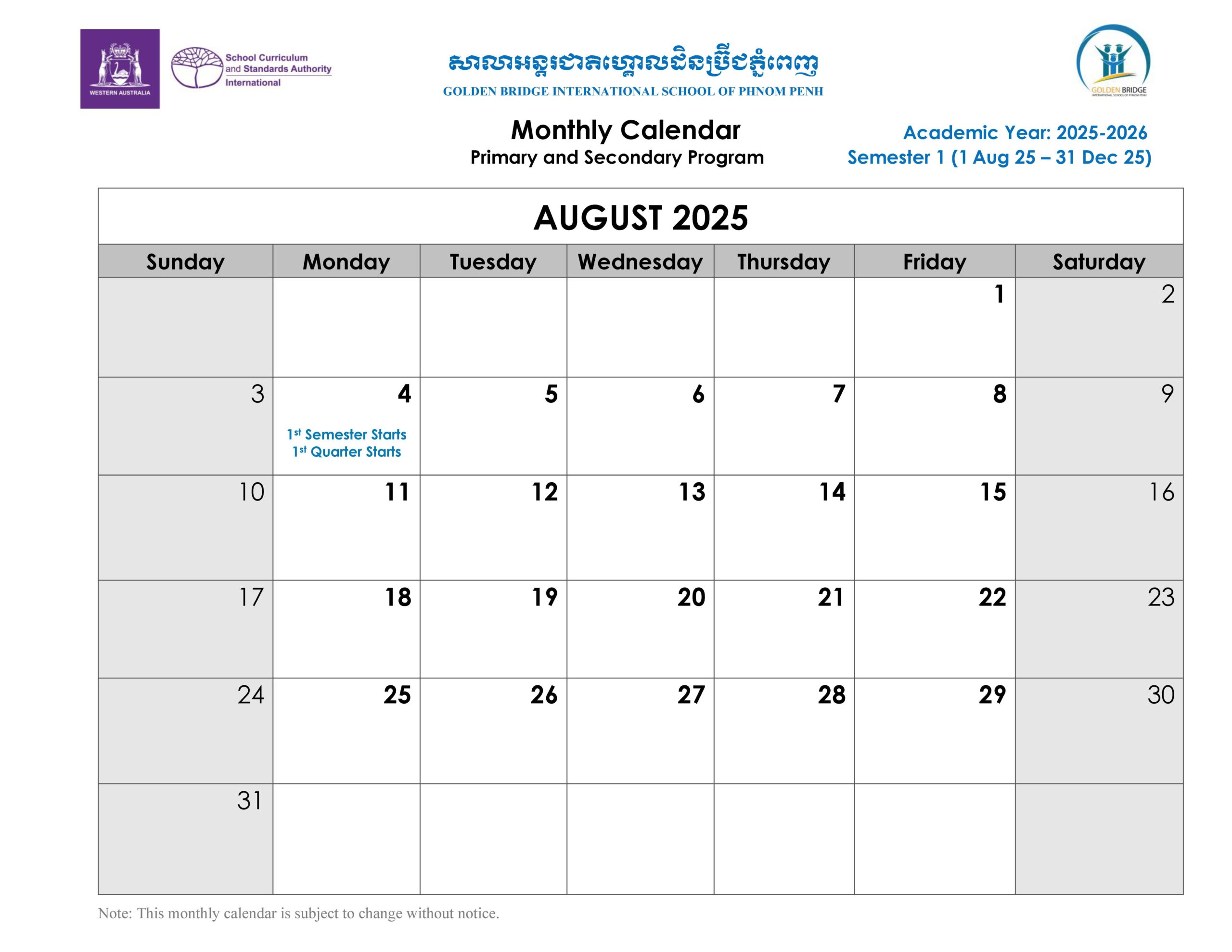 Primary and Secondary Education Program