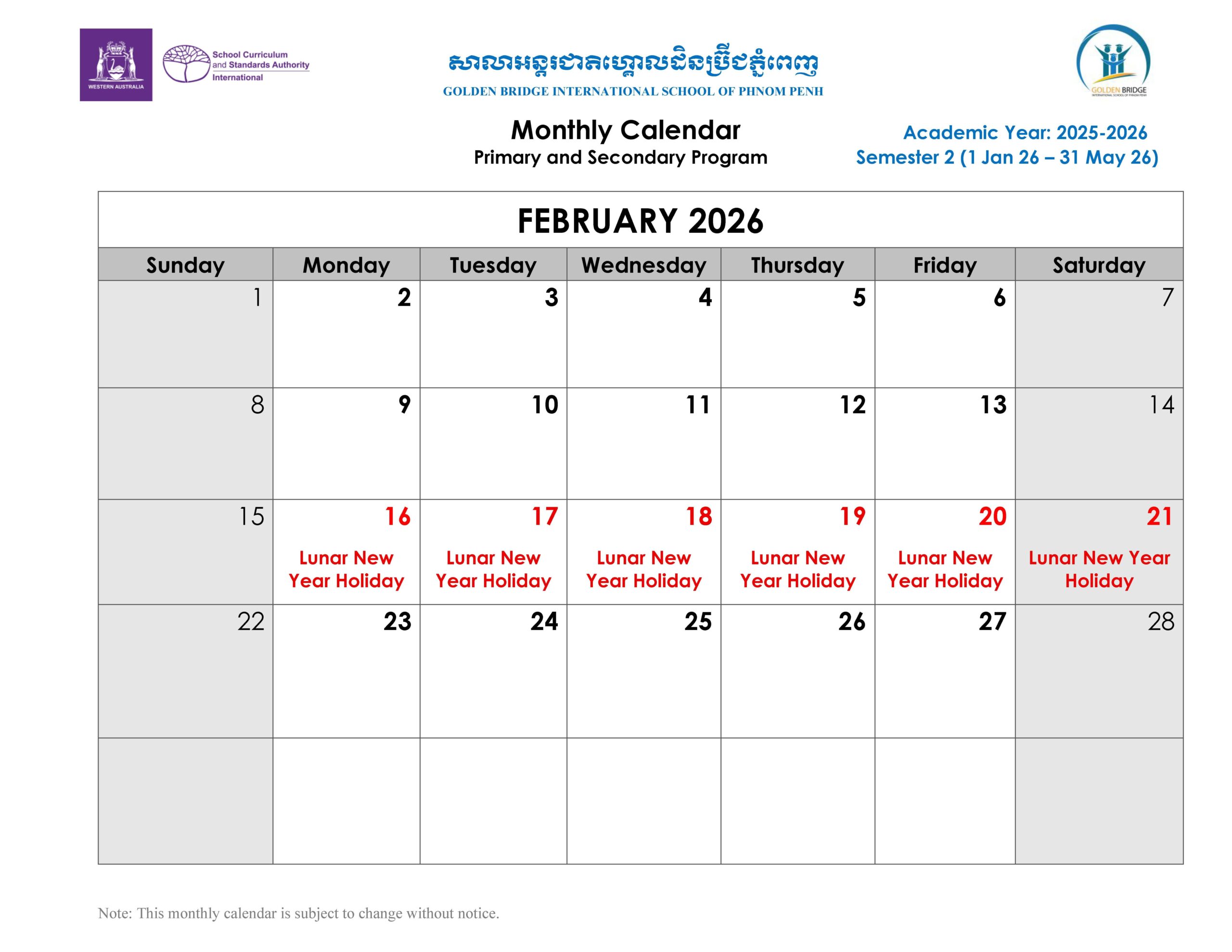 Primary and Secondary Education Program