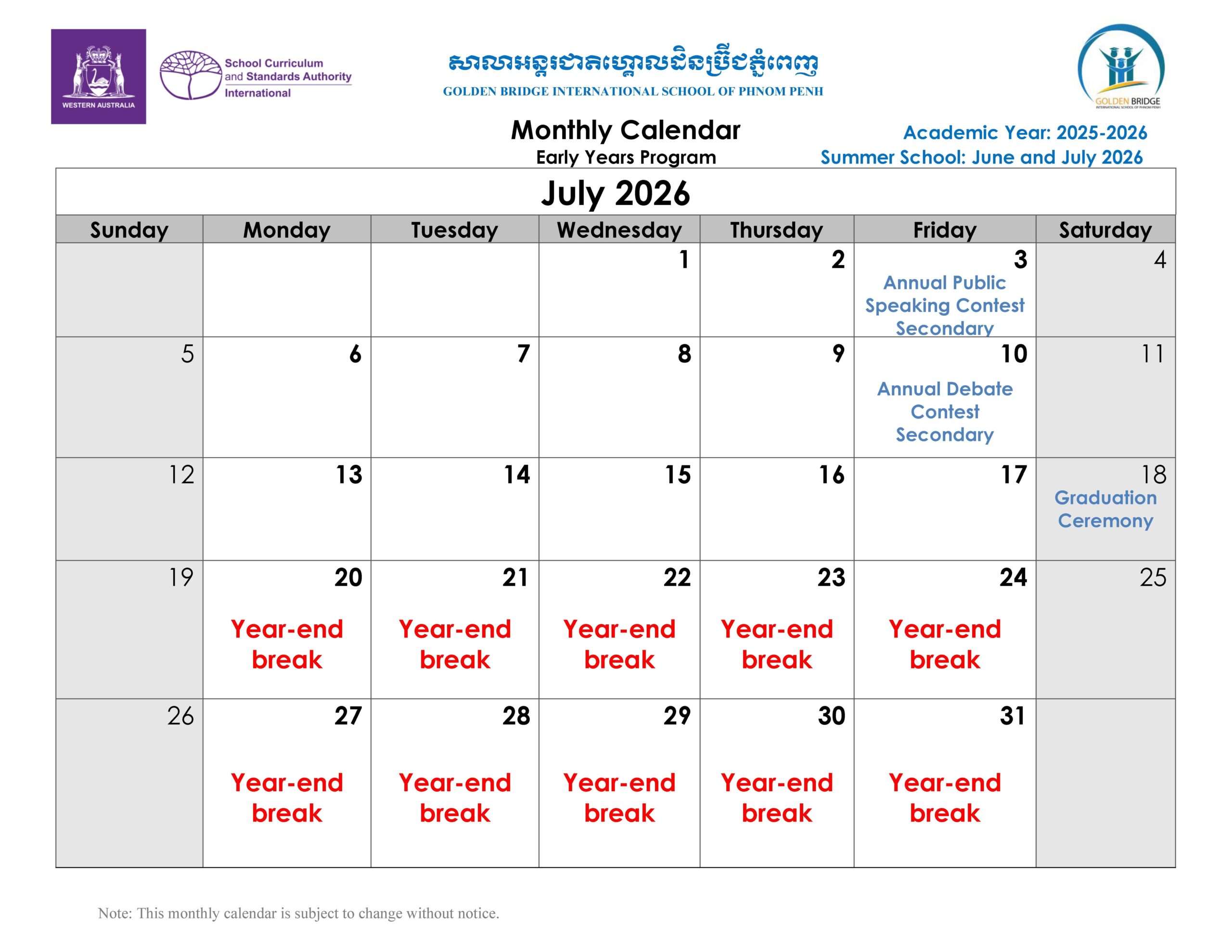 Primary and Secondary Education Program